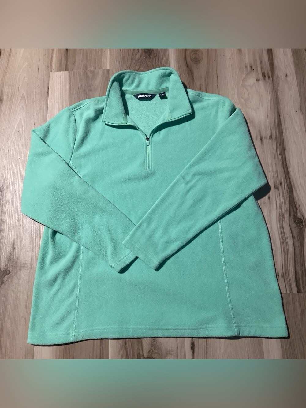 Lands' End Women’s Mint Quarter-Zip Fleece Pullover